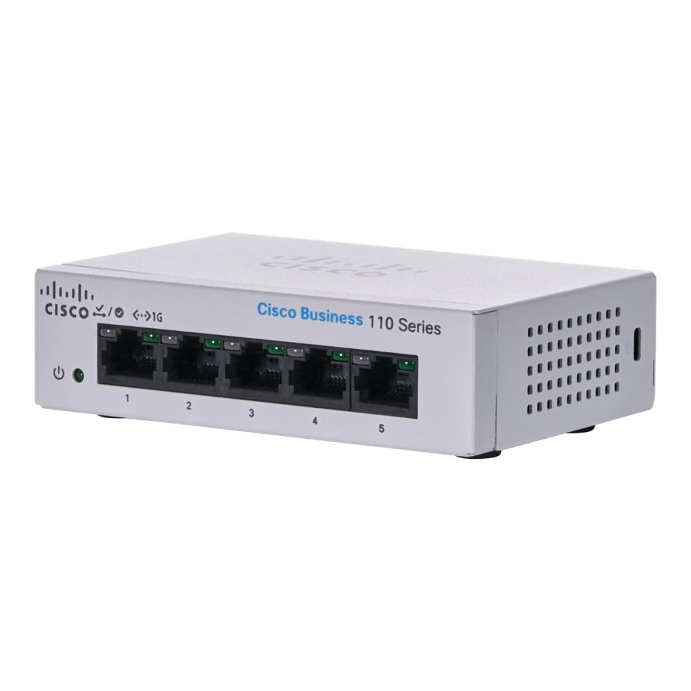 Produktbild för Cisco Business 110 Series 110-5T-D - switch - 5 portar - ohanterad - rackmonterbar