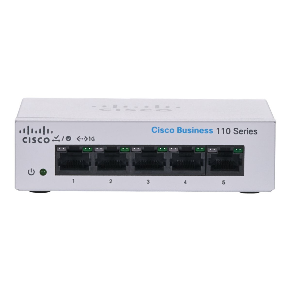 Produktbild för Cisco Business 110 Series 110-5T-D - switch - 5 portar - ohanterad - rackmonterbar