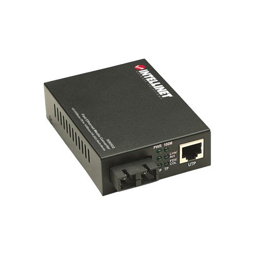 intellinet Intellinet Fast Ethernet Media Converter, 10/100Base-Tx to 100Base-Fx (SC) Multi-Mode, 2 km (1.24 mi) - fibermediekonverterare - 10Mb LAN, 100Mb LAN