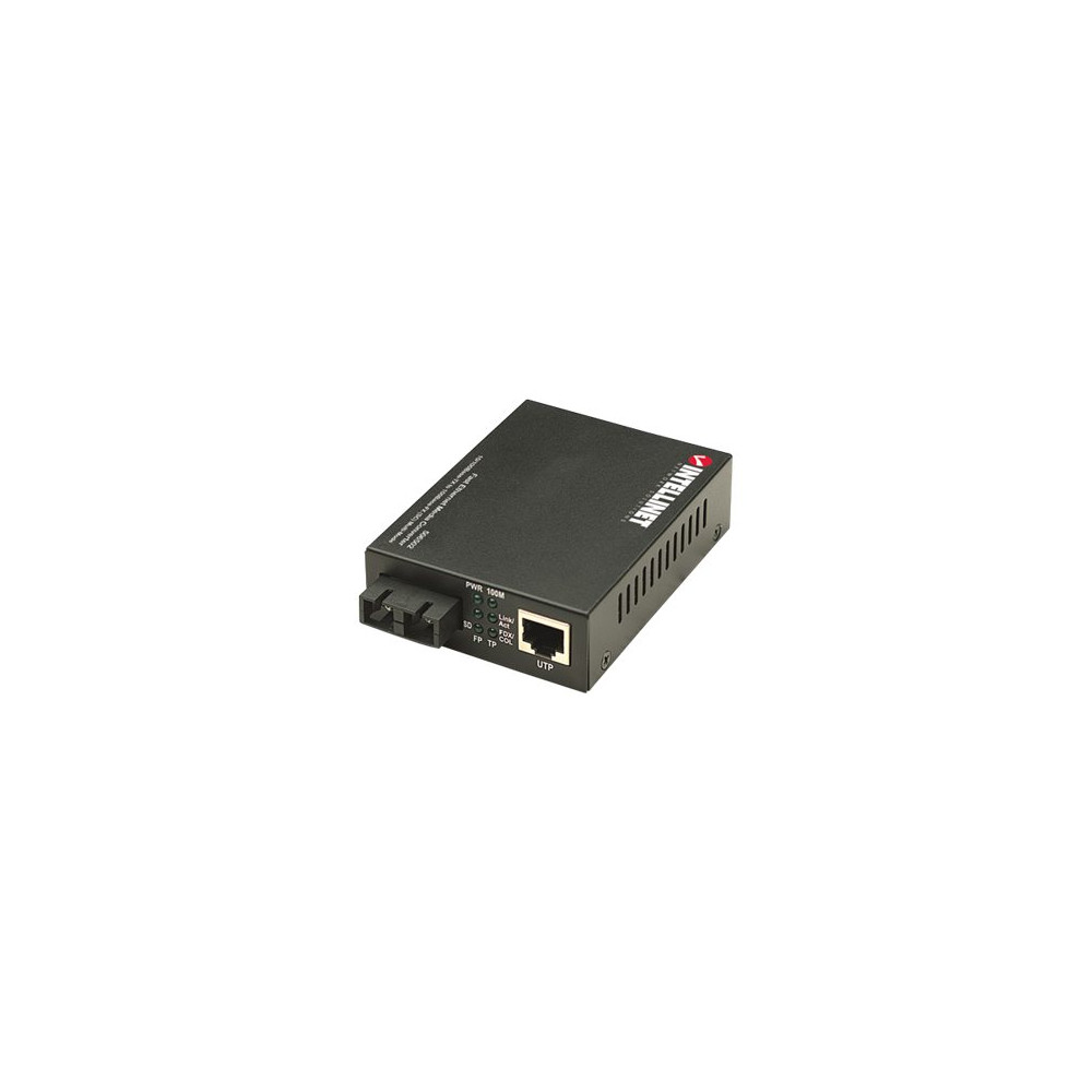 Produktbild för Intellinet Fast Ethernet Media Converter, 10/100Base-Tx to 100Base-Fx (SC) Multi-Mode, 2 km (1.24 mi) - fibermediekonverterare - 10Mb LAN, 100Mb LAN