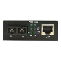 Produktbild för Intellinet Fast Ethernet Media Converter, 10/100Base-Tx to 100Base-Fx (SC) Multi-Mode, 2 km (1.24 mi) - fibermediekonverterare - 10Mb LAN, 100Mb LAN