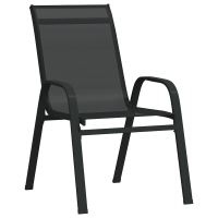 Produktbild för Trädgårdsmöbelset 3 pcs Svart Pulverlackerad stål