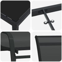 Produktbild för Trädgårdsmöbelset 3 pcs Svart Pulverlackerad stål
