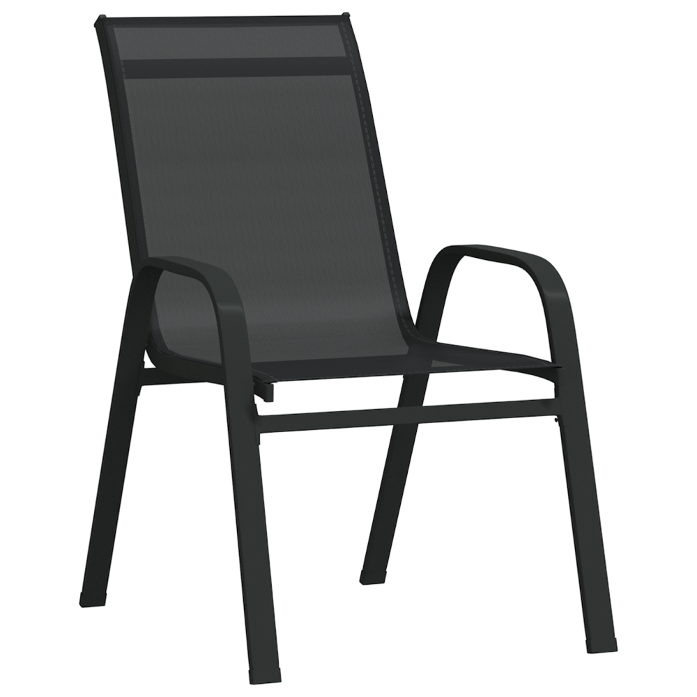 Produktbild för Trädgårdsmöbelset 5 pcs Svart Pulverlackerad stål