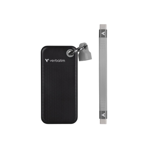 VERBATIM Verbatim Pocket - SSD - 2 TB - nyckelring med kabelkoppling - USB 3.2 Gen 2