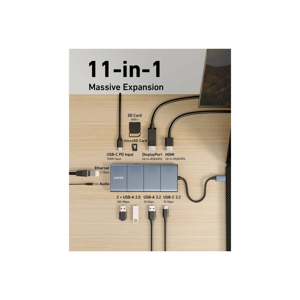 Produktbild för Anker 565 - dockningsstation - USB-C - DP, HDMI - 1GbE