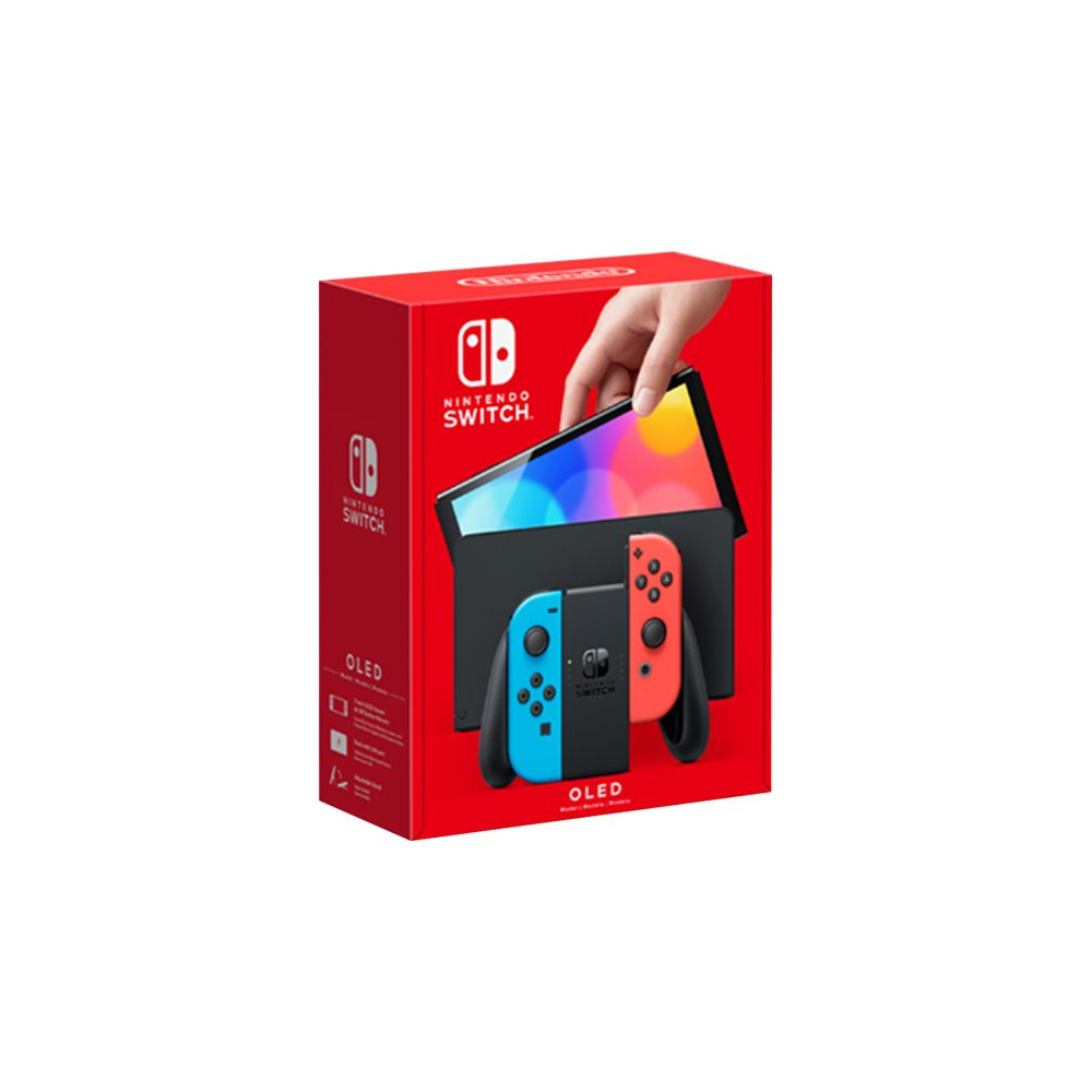 Produktbild för Nintendo Switch OLED - Spelkonsol - svart, neonröd, neonblå