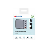 Produktbild för Verbatim strömadapter - GaN - 3 x USB-C, USB - 100 watt