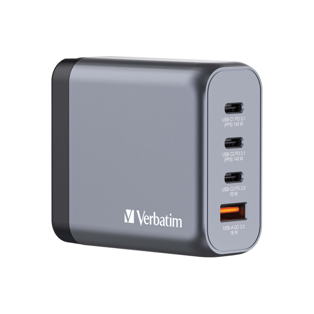 Produktbild för Verbatim strömadapter - GaN - 3 x USB-C, USB - 140 watt