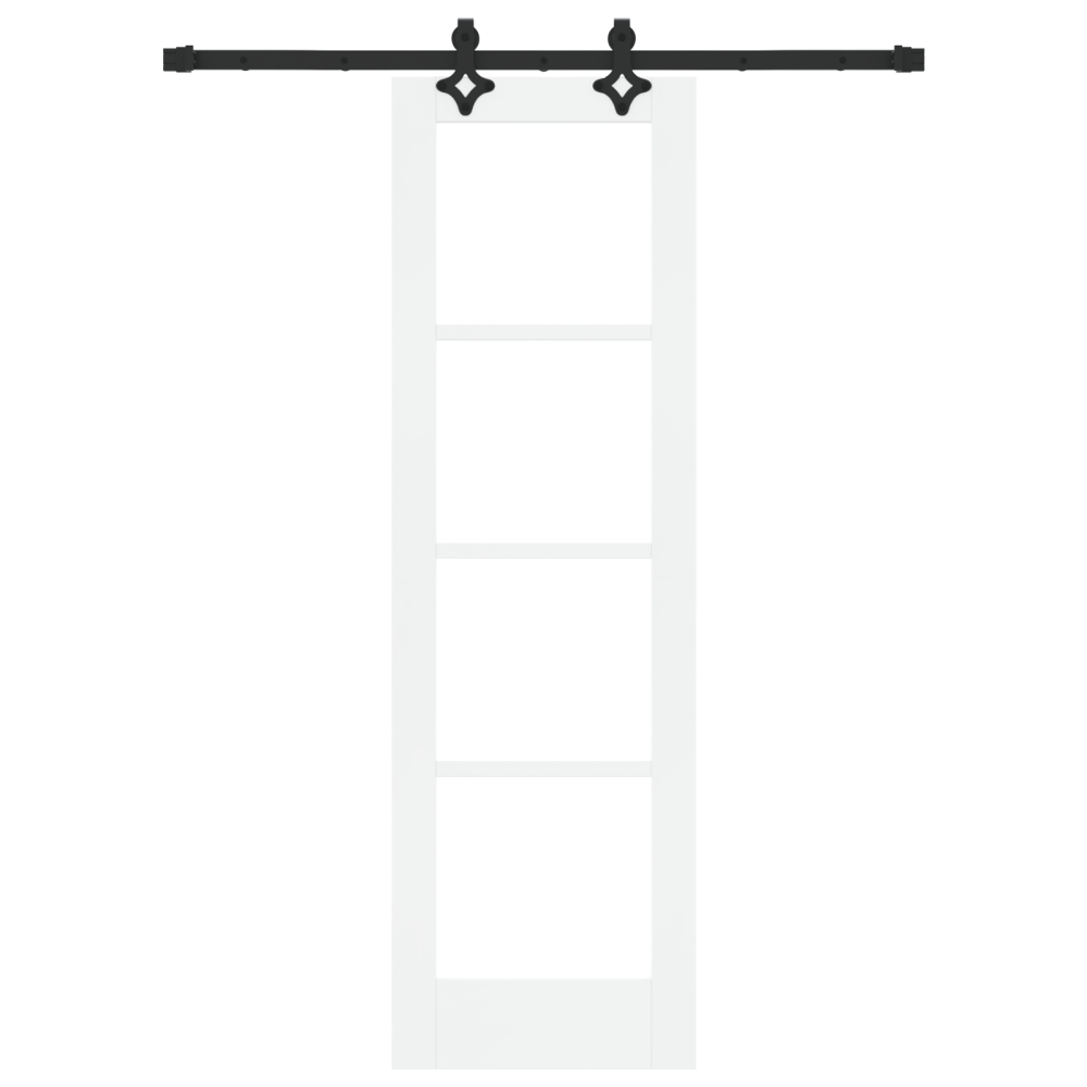 Produktbild för Skjutdörr Vit 61 x 198,5 cm Massivt tallträ och glas