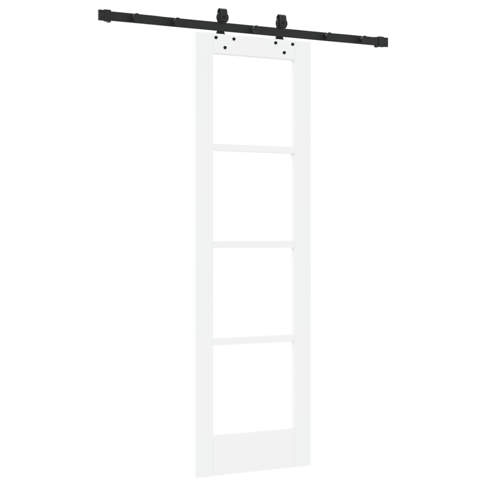Produktbild för Skjutdörr Vit 61 x 198,5 cm Massivt tallträ och glas