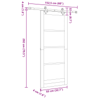 Produktbild för Skjutdörr Vit 83 x 202 cm Massivt tallträ och glas