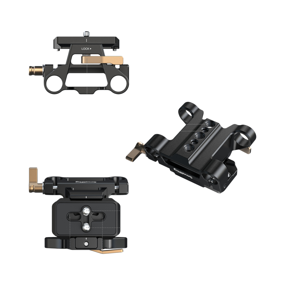Produktbild för SmallRig 5365 Arca-Type Mount Plate Kit with 15mm Dual Rod Clamp