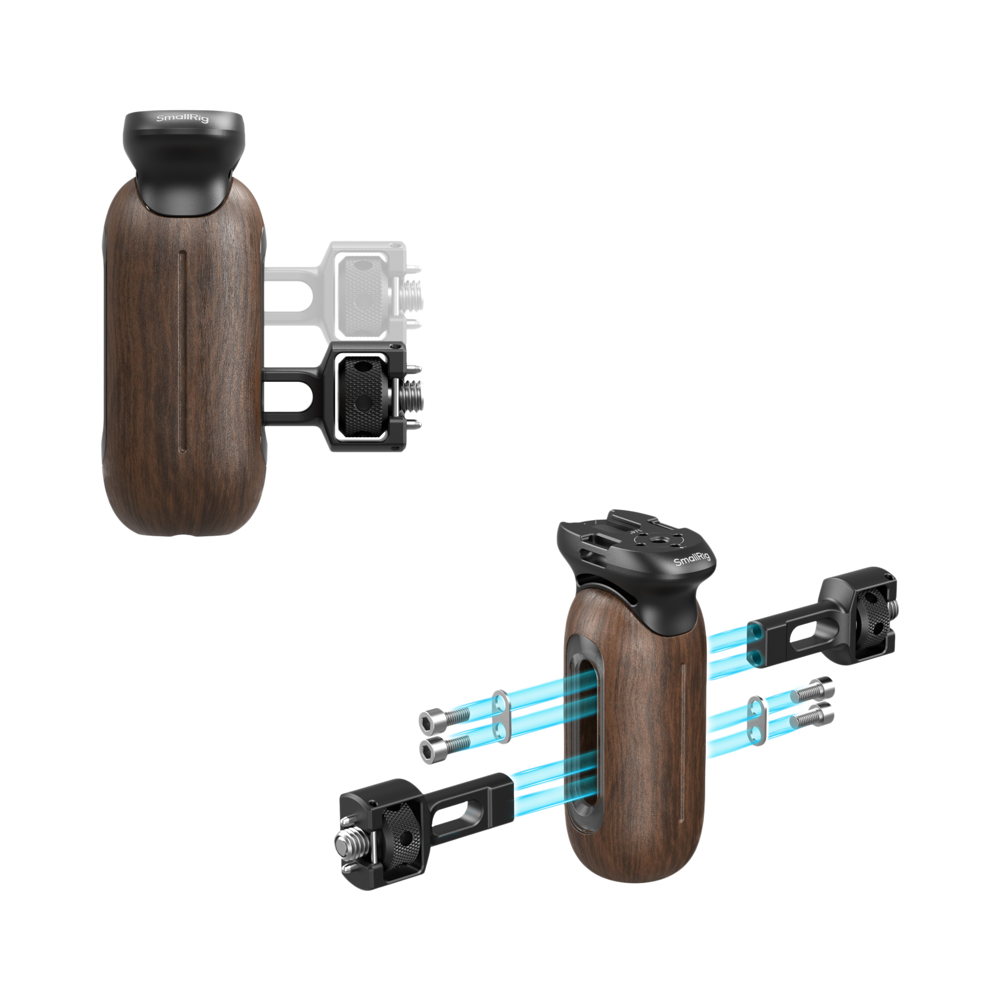 Produktbild för SmallRig 5238 Wooden Side Handle with 1/4"-20 & 3/8''-16 ARRI Locating Screws