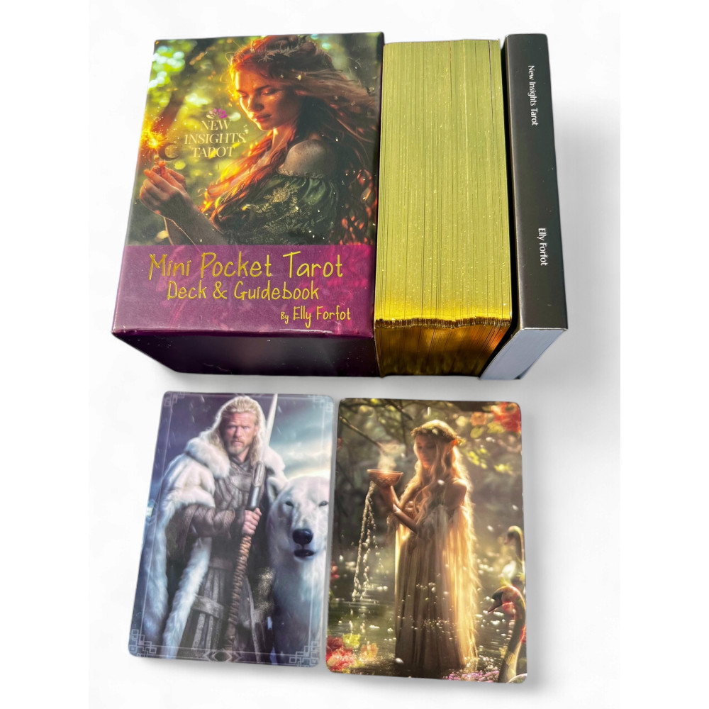 Produktbild för Mini Pocket Tarot- Deck & guidebok (English)