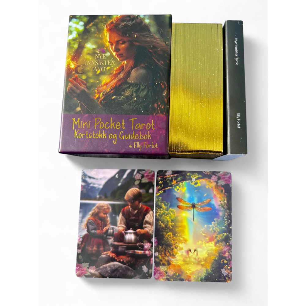 Produktbild för Mini Pocket Tarot- kortstokk & guidebok (Norsk)