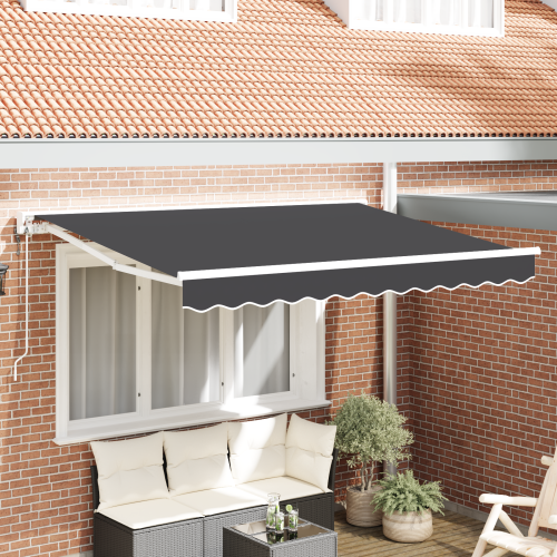 vidaXL Markisram Antracit 300 x 200 cm Polyester med PU-beläggning