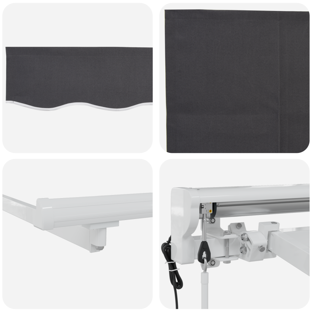 Produktbild för Markisram Antracit 300 x 200 cm Polyester med PU-beläggning