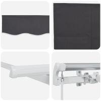 Produktbild för Utfällbar markis Antracit 300 x 200 cm tyg