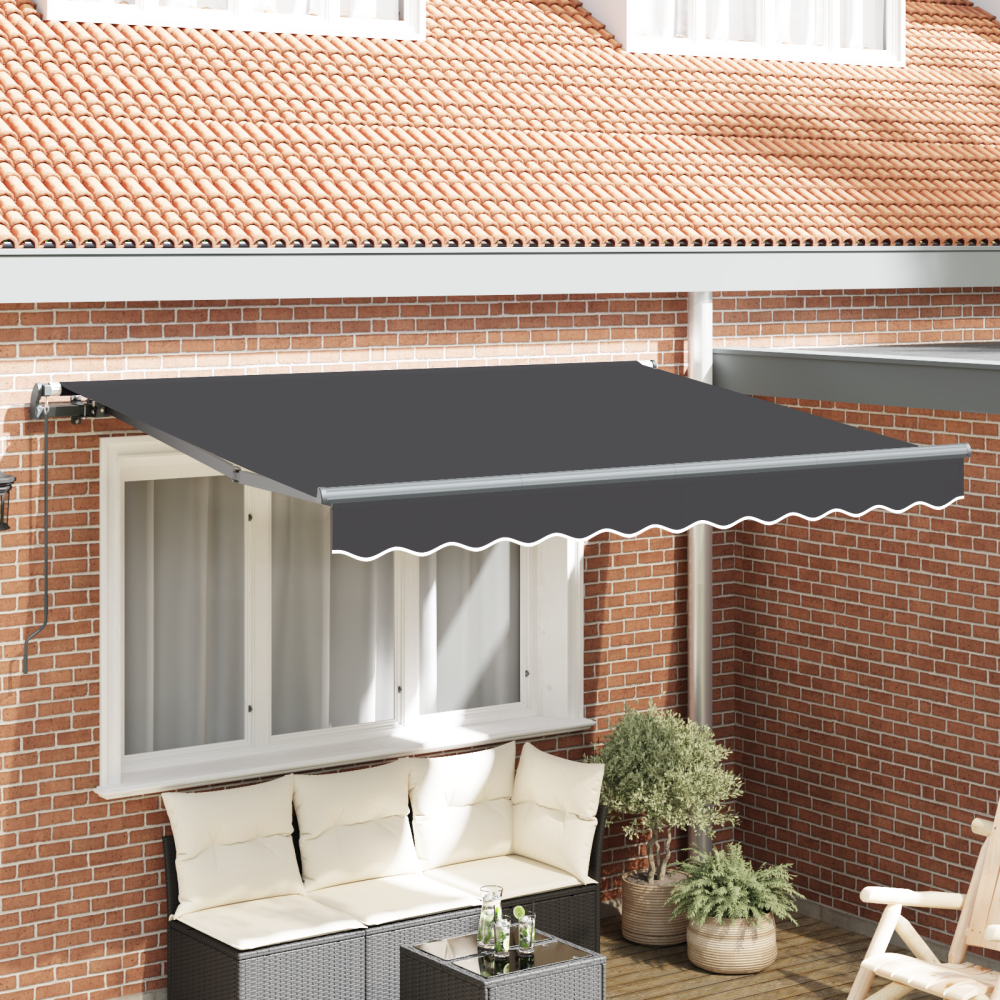Produktbild för Utfällbar markis Antracit 300 x 200 cm tyg