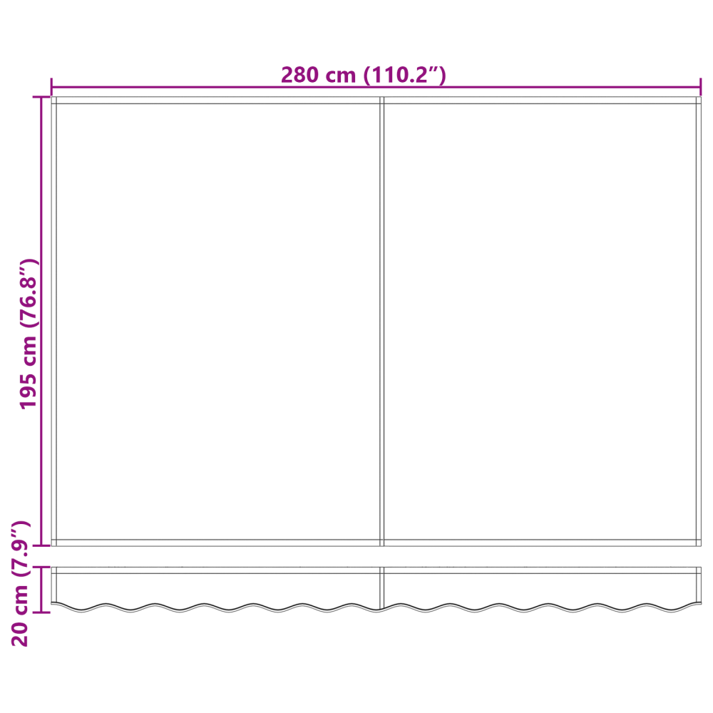 Produktbild för Utfällbar markis Antracit 300 x 200 cm tyg