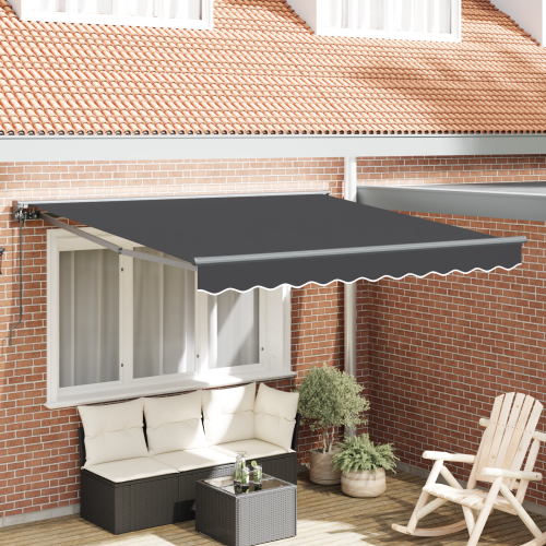 vidaXL Markisram Antracit 300 x 250 cm Polyester med PU-beläggning