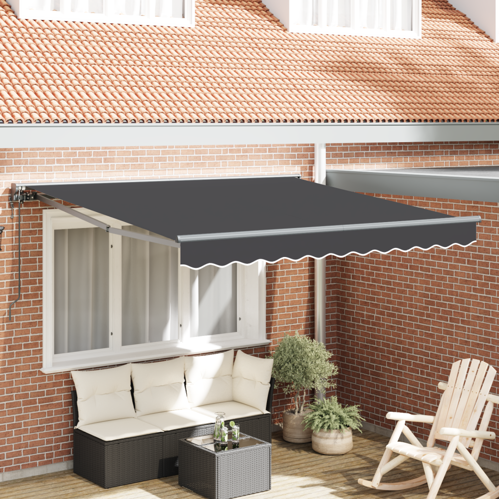 Produktbild för Markisram Antracit 300 x 250 cm Polyester med PU-beläggning