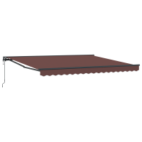 Produktbild för Markisram Brun 400 × 300 cm Polyester med PU-beläggning