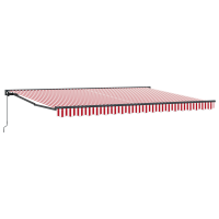 Produktbild för Markisram Röd och Vit 450 × 300 cm Polyester med PU-beläggning