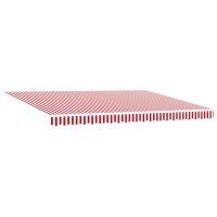 Produktbild för Markisram Röd och Vit 450 × 300 cm Polyester med PU-beläggning