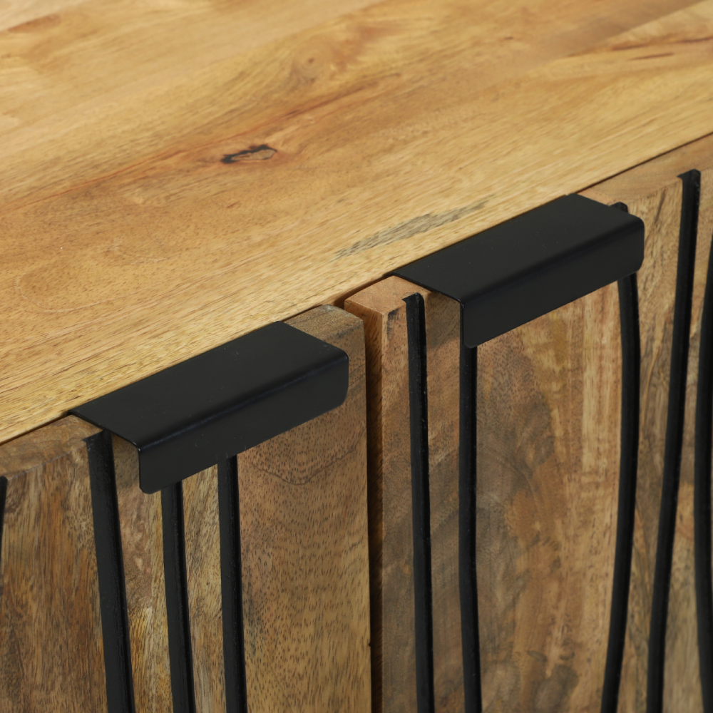 Produktbild för Sideboard Naturfärg 60 x 33,5 x 75 cm Massivt mangoträ