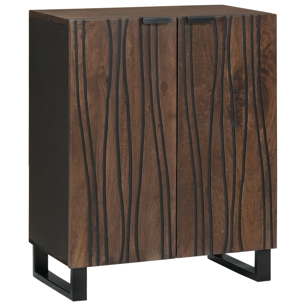 Produktbild för Sideboard Valnöt 60 x 33,5 x 75 cm Massivt mangoträ