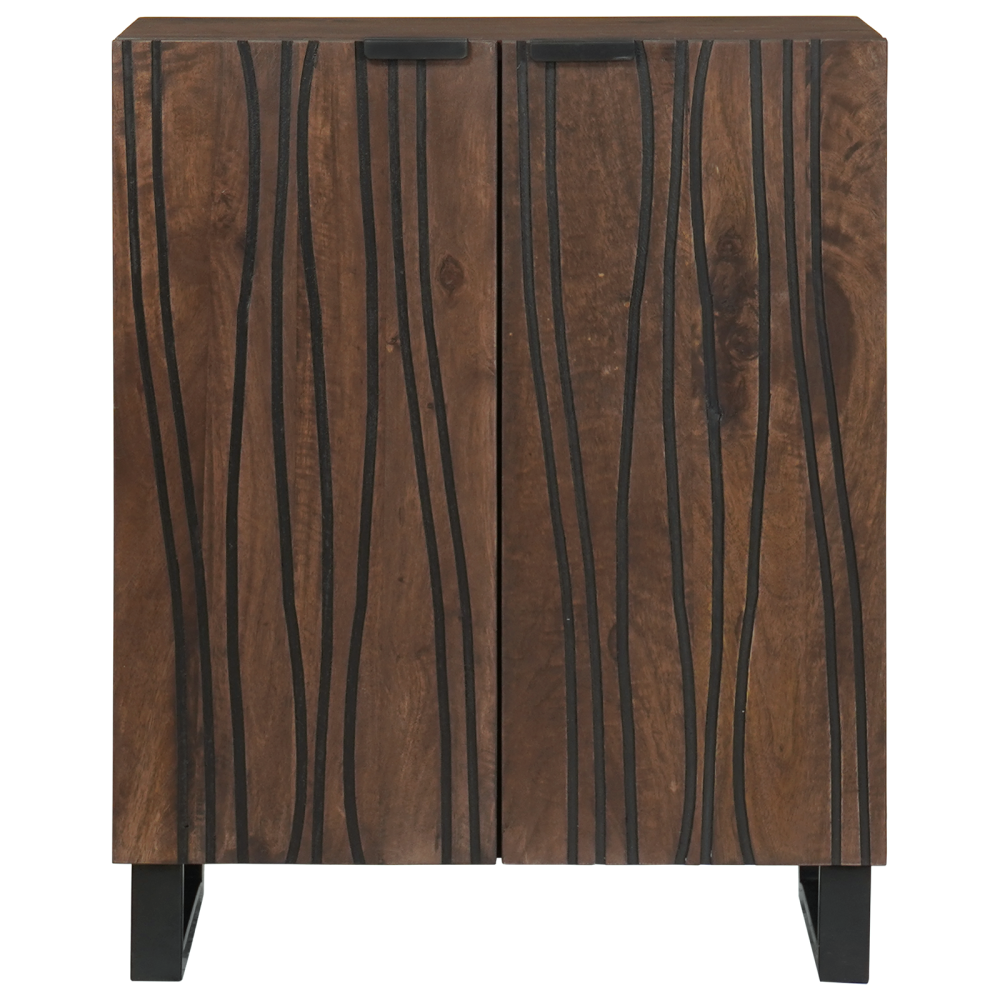 Produktbild för Sideboard Valnöt 60 x 33,5 x 75 cm Massivt mangoträ