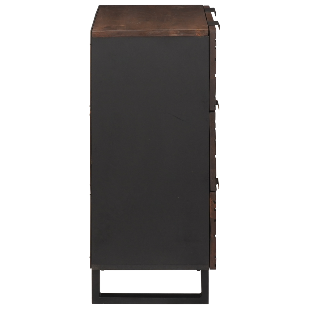 Produktbild för Sideboard med låda Brun 60 x 33.5 x 75 cm Massivt Mangoträ