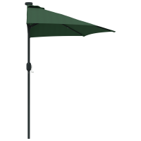 Produktbild för Trädgårdsparasol Grön 294 x 150 x 224 cm Polyester och Stål