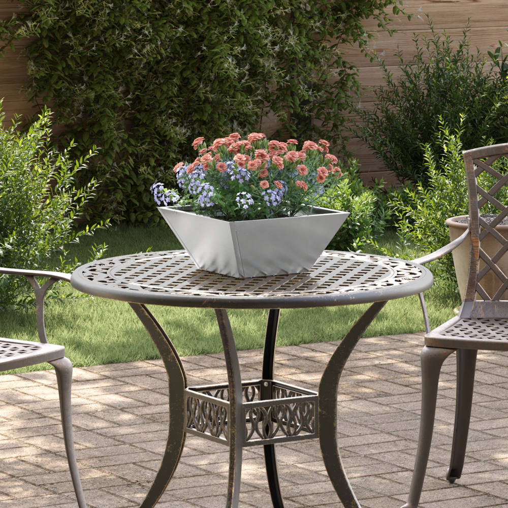 Produktbild för Trädgårdsplanterare 5 pcs Silver 35 x 35 x 15 cm Rostfritt stål