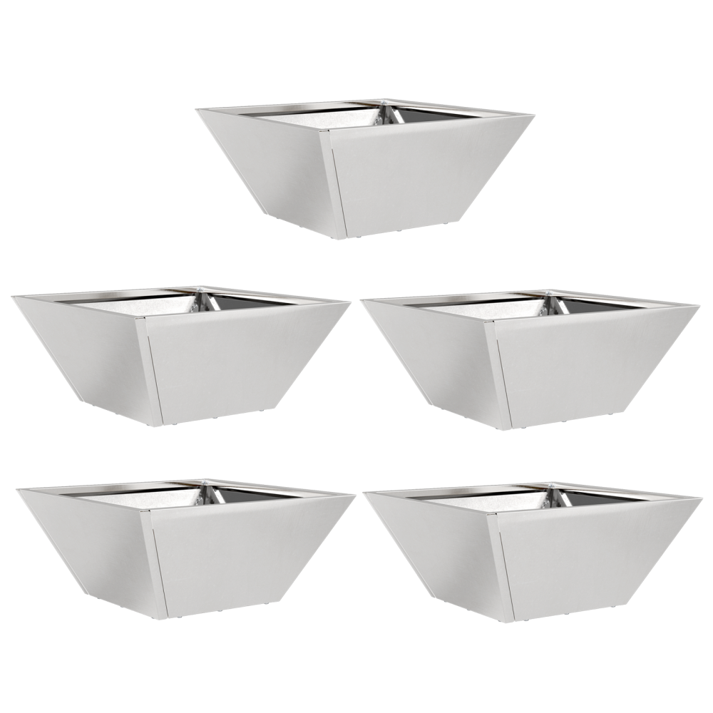 Produktbild för Trädgårdsplanterare 5 pcs Silver 35 x 35 x 15 cm Rostfritt stål