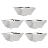 Produktbild för Trädgårdsplanterare 5 pcs Silver 35 x 35 x 15 cm Rostfritt stål
