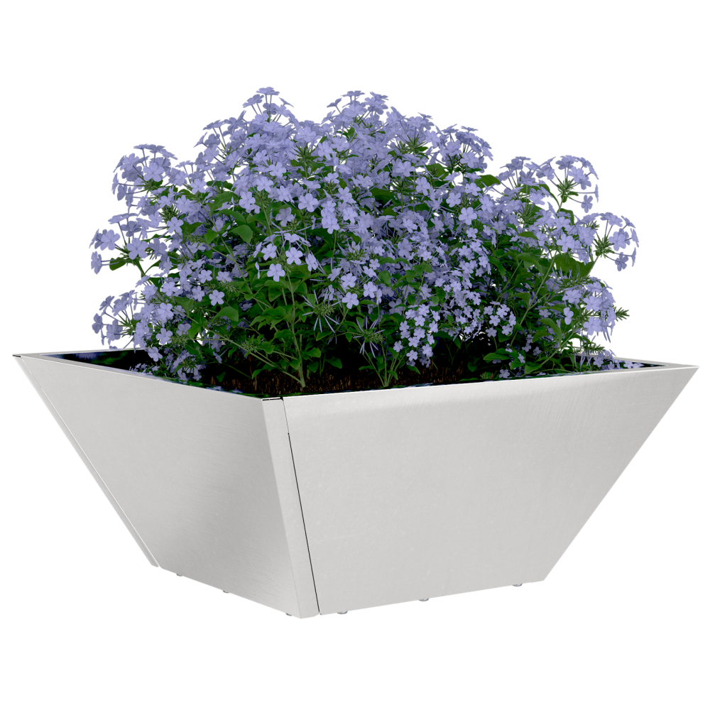 Produktbild för Trädgårdsplanterare 5 pcs Silver 35 x 35 x 15 cm Rostfritt stål