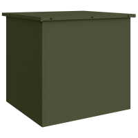 Produktbild för Trädgårdsförvaringskuddebox Stål 55 x 50,5 x 50 cm Olivgrön