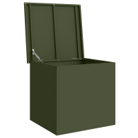Produktbild för Trädgårdsförvaringskuddebox Stål 55 x 50,5 x 50 cm Olivgrön