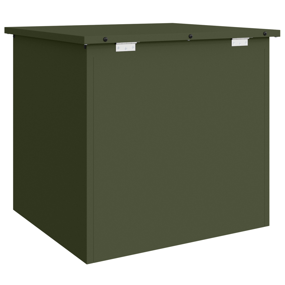 Produktbild för Trädgårdsförvaringskuddebox Stål 55 x 50,5 x 50 cm Olivgrön
