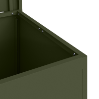 Produktbild för Trädgårdsförvaringskuddebox Stål 55 x 50,5 x 50 cm Olivgrön