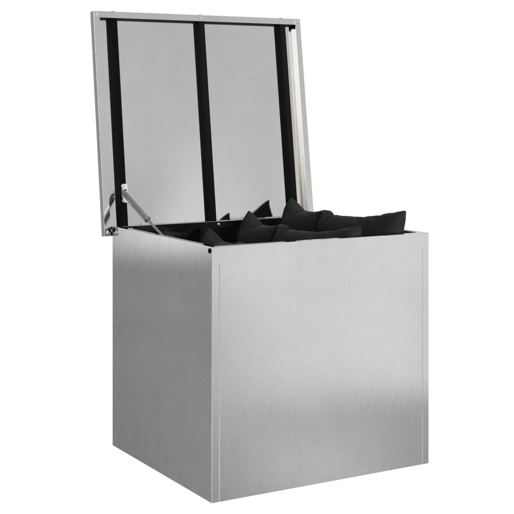 Produktbild för Utomhusförvaringslåda Silver 55 x 50,5 x 50 cm Stål