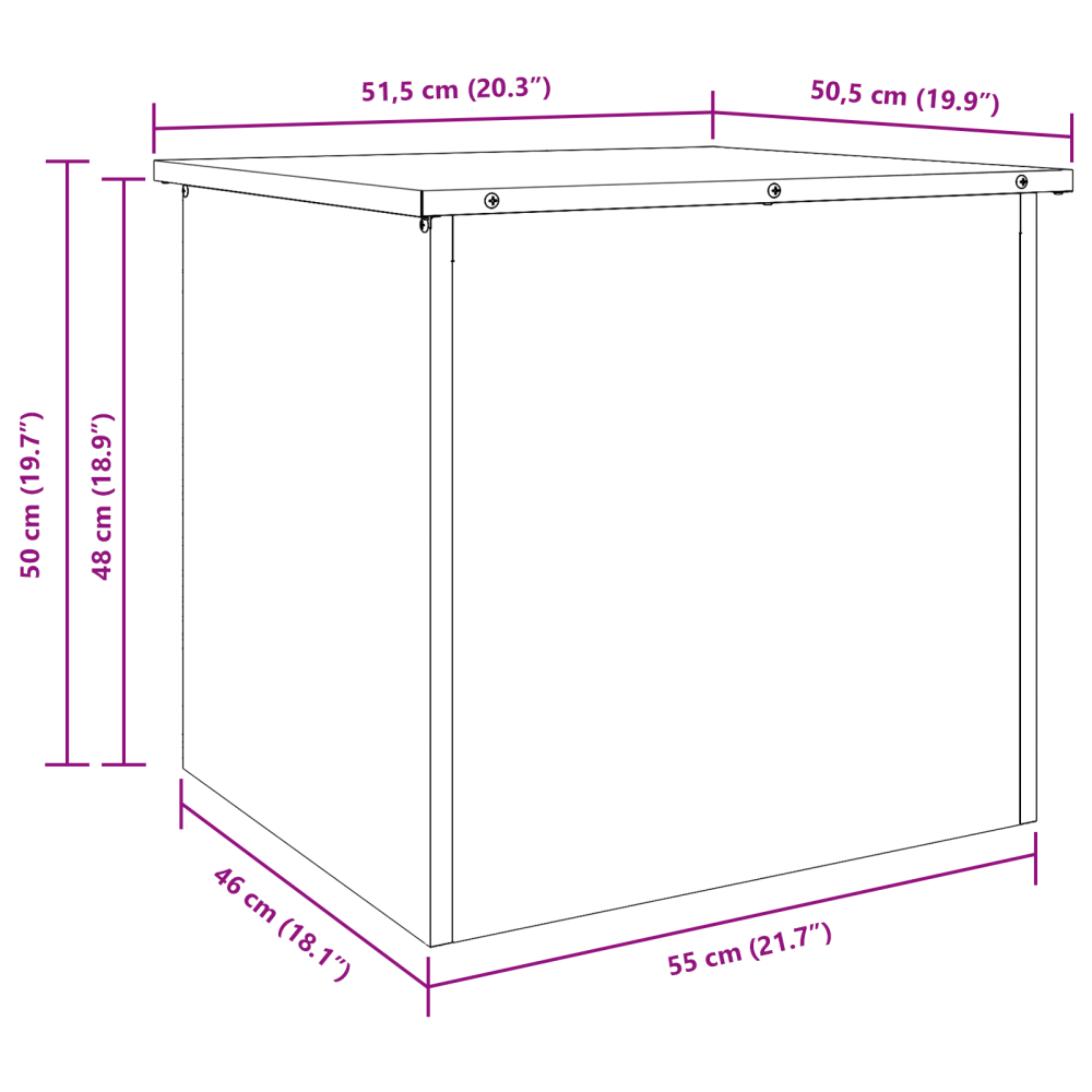 Produktbild för Utomhusförvaringslåda Silver 55 x 50,5 x 50 cm Stål