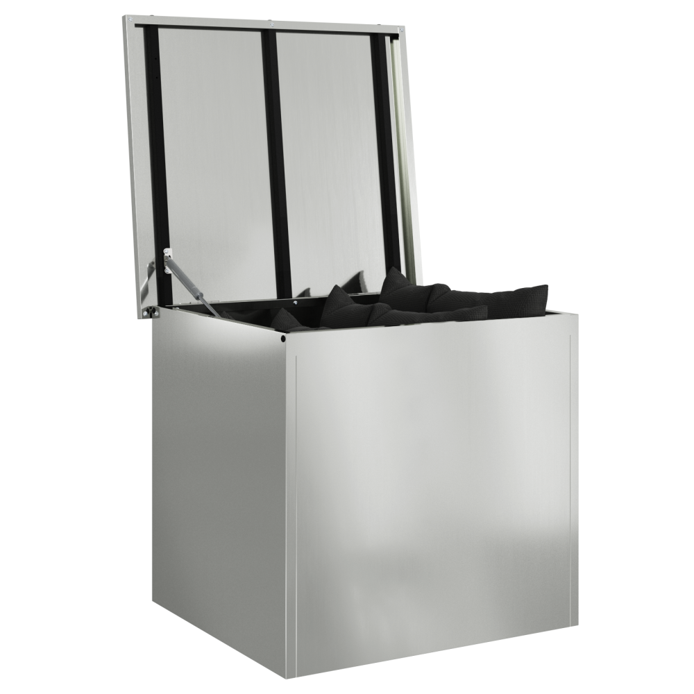 Produktbild för Utomhusförvaringslåda Silver 55 x 50,5 x 50 cm Stål