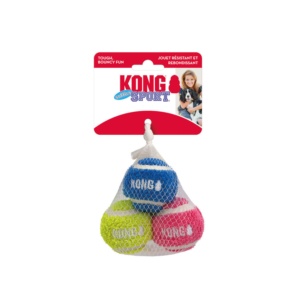 Produktbild för Hundleksak Sports Softies Balls 3-p Small Mixade KONG Large, 5 cm