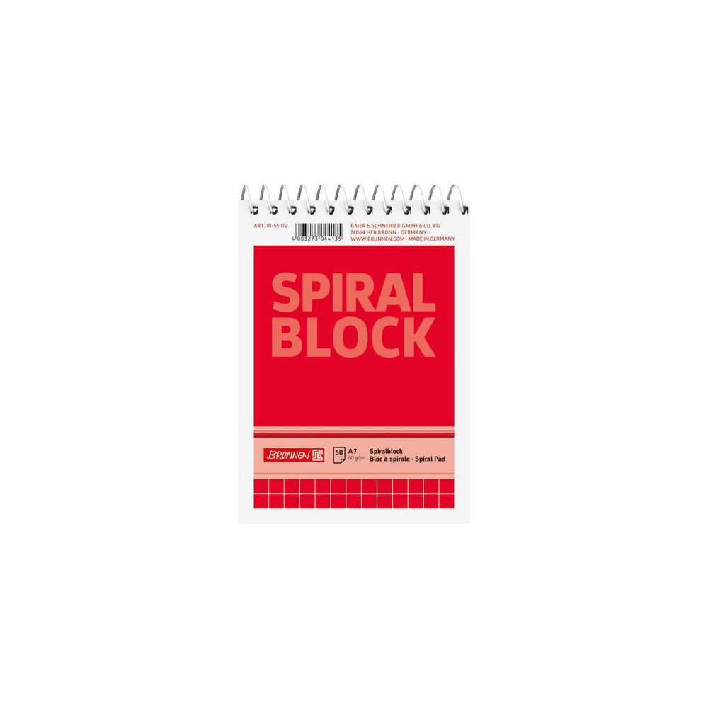 Produktbild för Spiralblock A7 60g 50 blad Rutat
