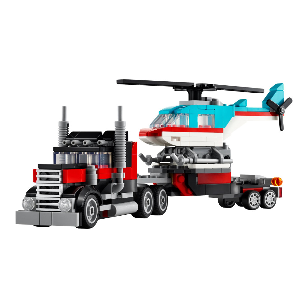 Produktbild för LEGO Creator 3in1 31146 - Flatbed Truck with Helicopter - byggsats