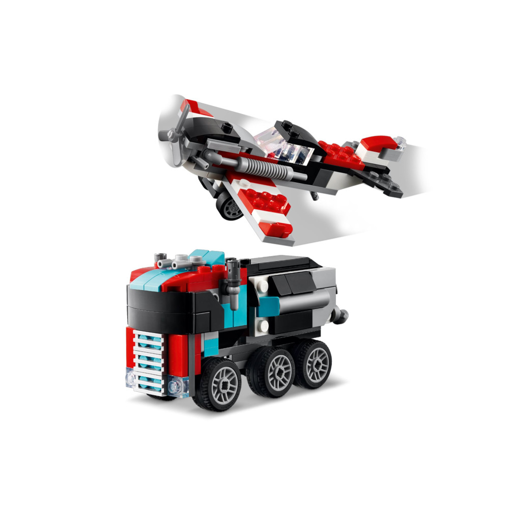 Produktbild för LEGO Creator 3in1 31146 - Flatbed Truck with Helicopter - byggsats
